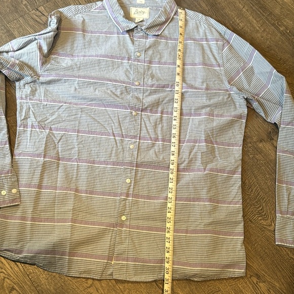 Bixby Nomad Blue Striped XXL Slim Button Down Long Sleeve Shirt - Picture 6 of 6
